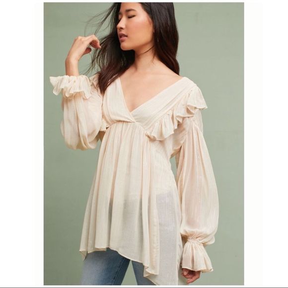 STUNNING Maeve Wynne Metallic Tunic Top NWT - Picture 3 of 8